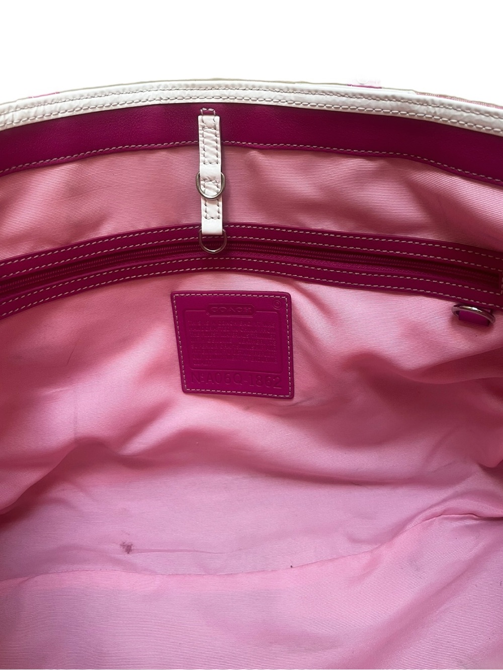Coach Vintage Zebra Patchwork Limited Edition White & Pink Mini Cs Gallery Tote - Picture 9 of 15